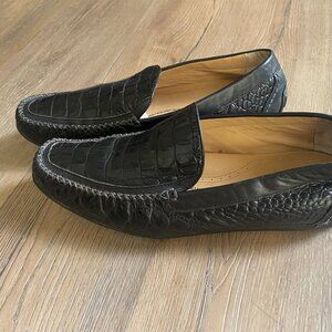 Brass Boot Walking Gloves Leather Loafers Sheepskin Lining Emboss Alligator 11